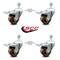 Service Caster 3 Inch High Temp Phenolic Swivel 1/2 Inch Stem Caster Set with Total Lock Brake SCC-TSTTL20S314-PHSHT-121315-4 - alternate 2